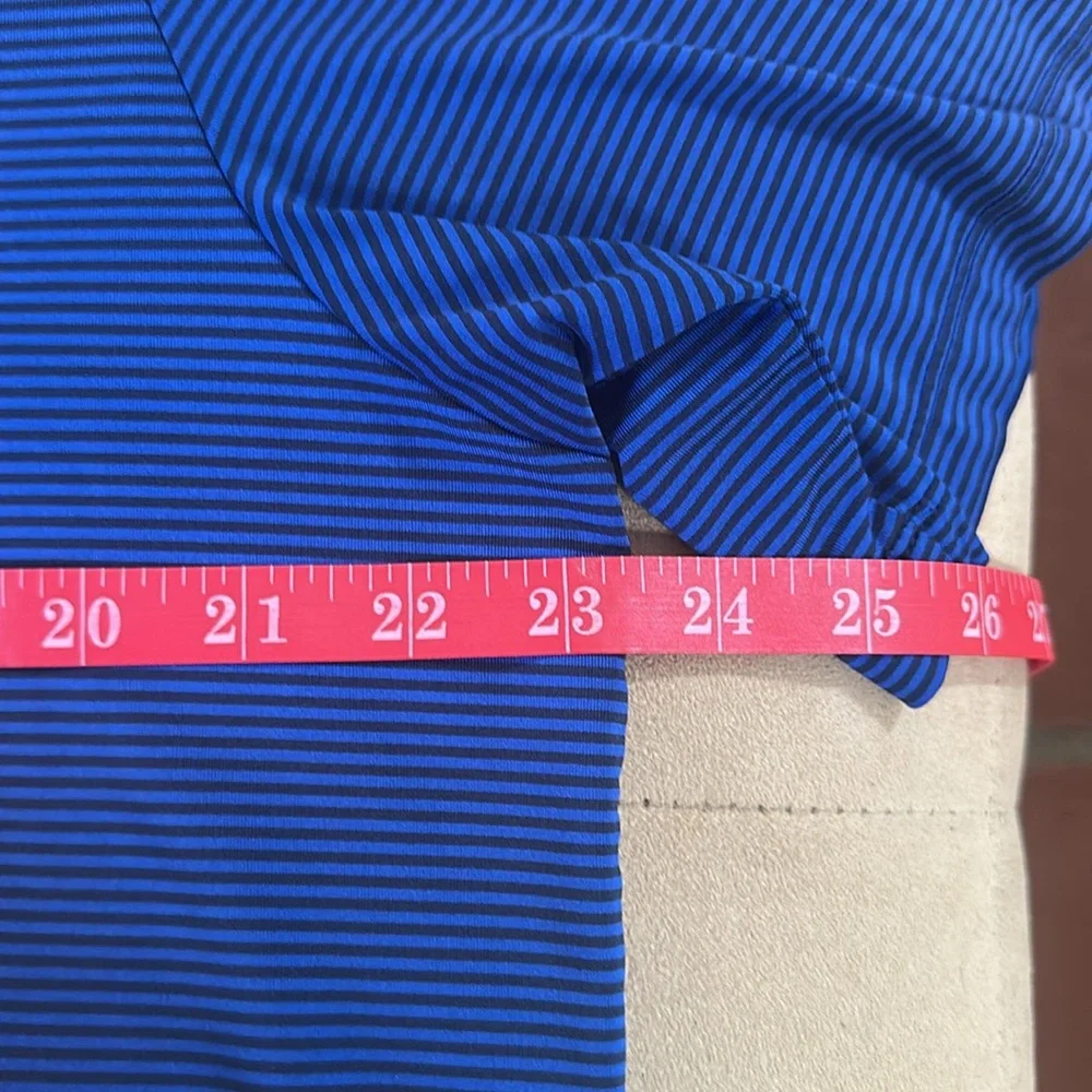 Ralph Lauren Blue black striped hi low Polo Shirt